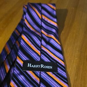 Harry Rosen Vibrant Striped Tie in Purple and Orange